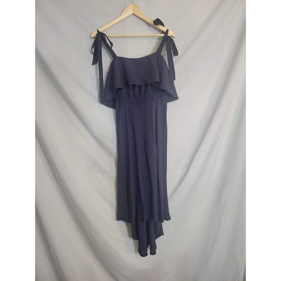 McGuire Empire Style Black Midi Halter Dress w/Ties Hi Lo Hem Size M - Picture 3 of 7